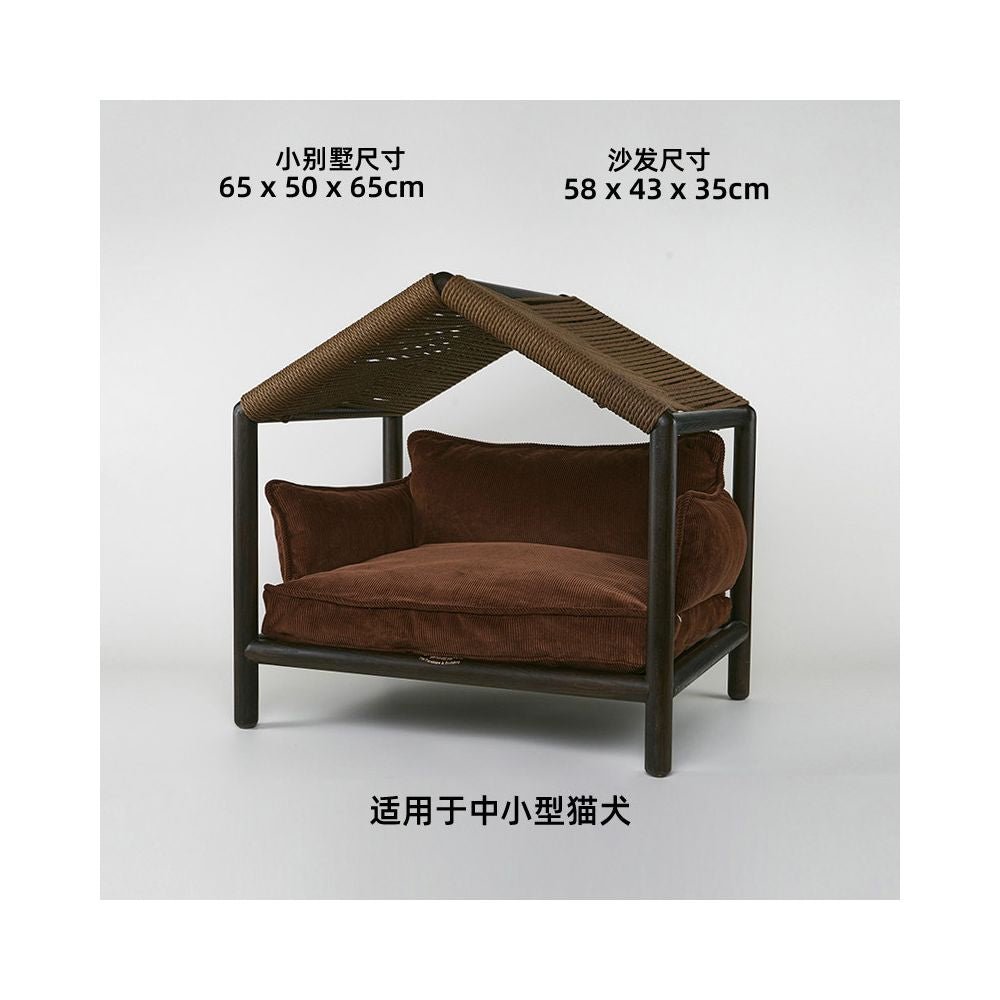 【北歐實木系列】高質感寵物沙發別墅｜多功能實木貓窩狗屋 - 吉安寵物用品