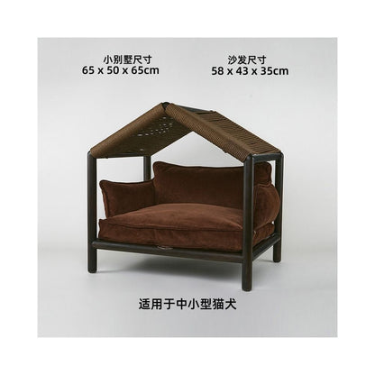 【北歐實木系列】高質感寵物沙發別墅｜多功能實木貓窩狗屋 - 吉安寵物用品