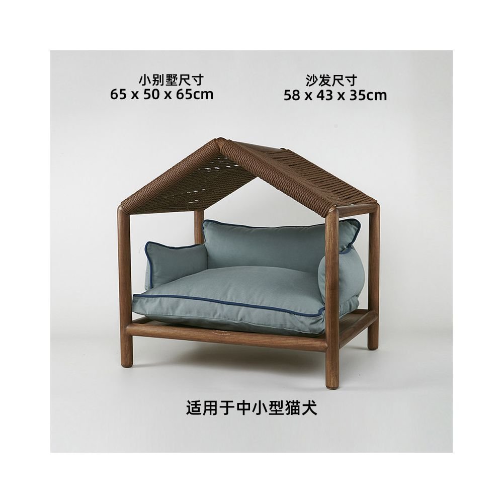 【北歐實木系列】高質感寵物沙發別墅｜多功能實木貓窩狗屋 - 吉安寵物用品
