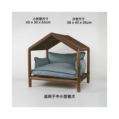 【北歐實木系列】高質感寵物沙發別墅｜多功能實木貓窩狗屋 - 吉安寵物用品
