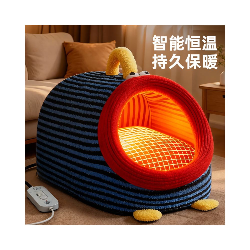 【主動恆溫版】冬季加厚加熱貓窩｜全封閉式安全感電熱貓屋 - 吉安寵物用品