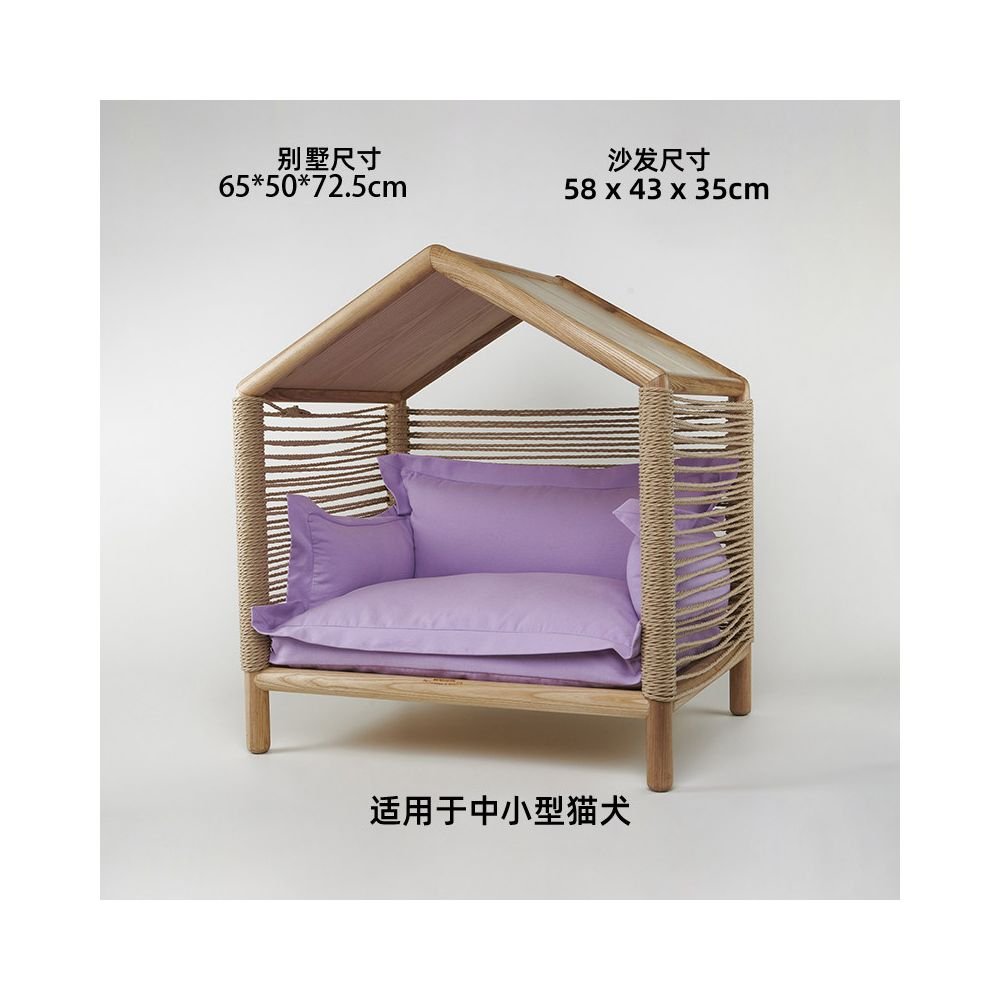 【北歐實木系列】高質感寵物沙發別墅｜多功能實木貓窩狗屋 - 吉安寵物用品
