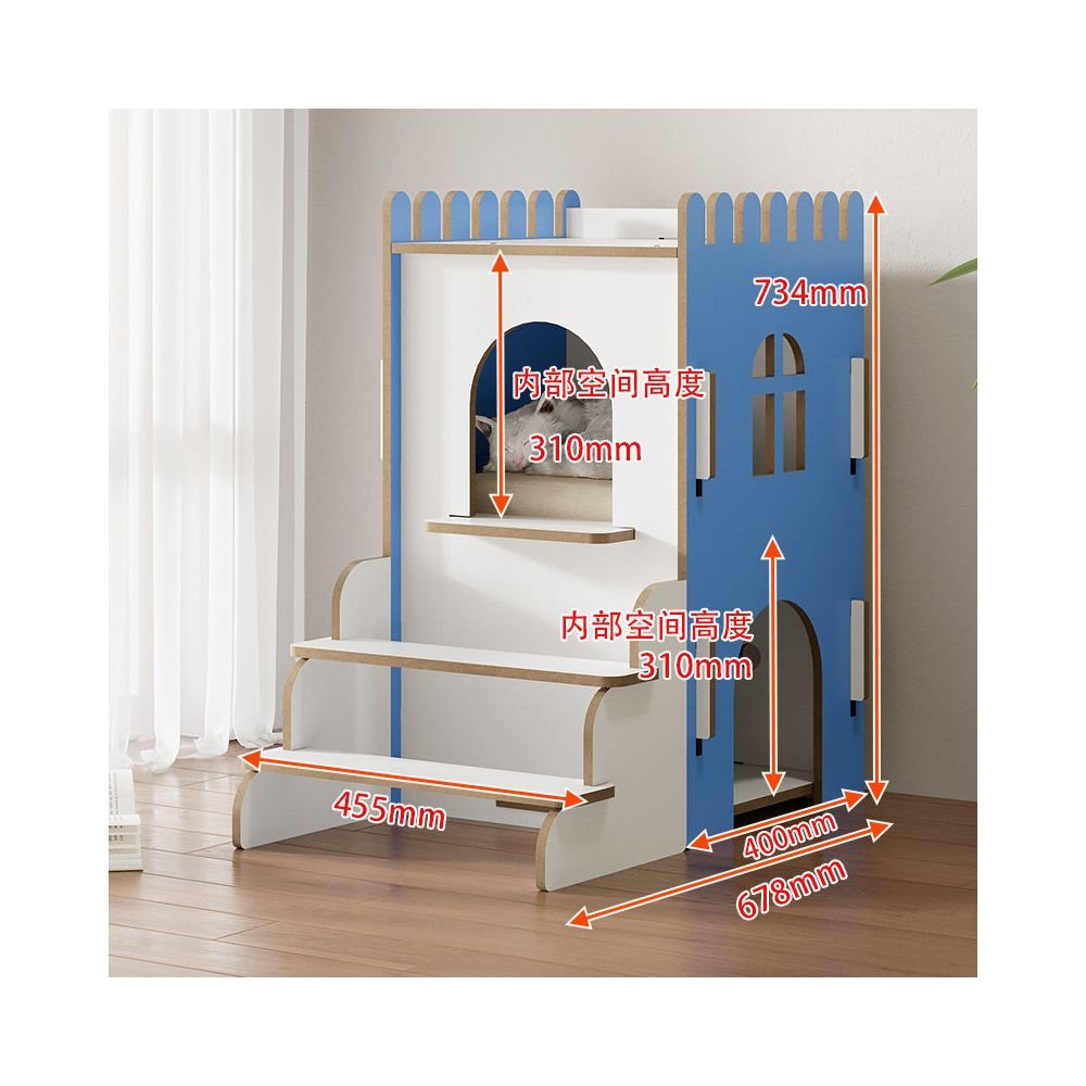 【北歐實木風】四季通用木質貓別墅｜多功能貓屋一體式貓跳台 - 吉安寵物用品