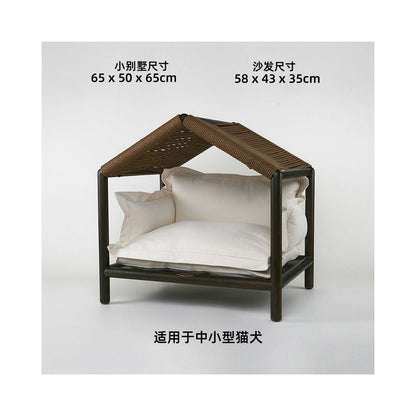【北歐實木系列】高質感寵物沙發別墅｜多功能實木貓窩狗屋 - 吉安寵物用品