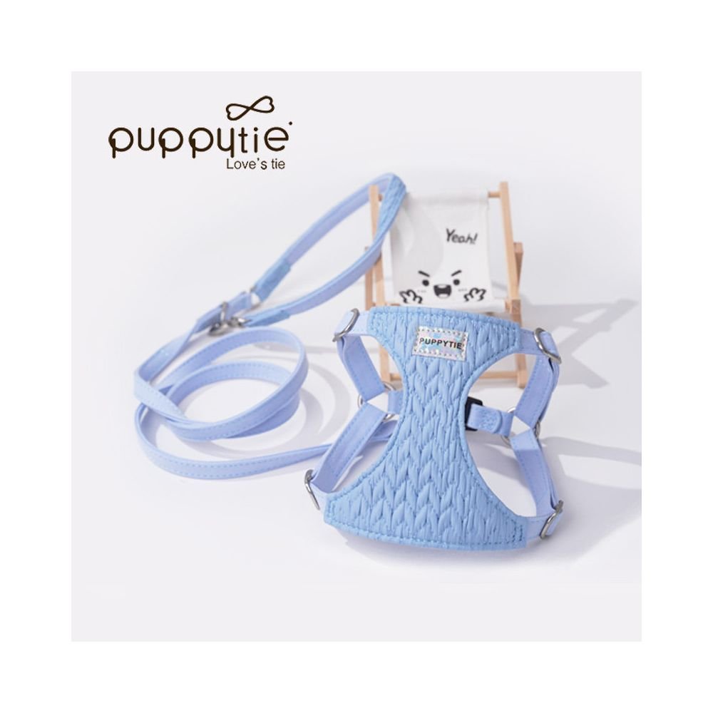 【Puppytie 官方正品】夏季輕透胸背帶｜比熊/約克夏/博美專用超輕量牽引組 - 吉安寵物用品