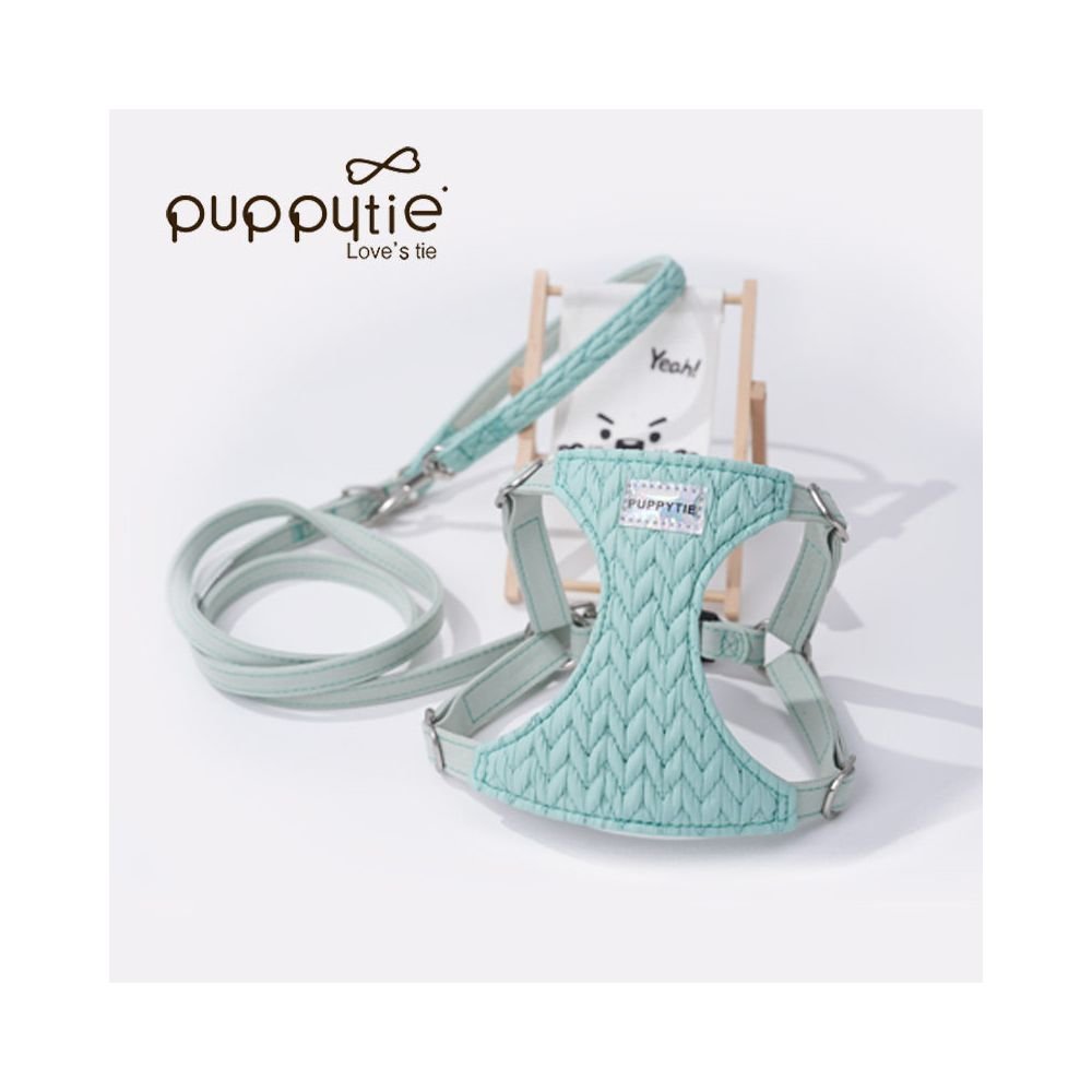【Puppytie 官方正品】夏季輕透胸背帶｜比熊/約克夏/博美專用超輕量牽引組 - 吉安寵物用品