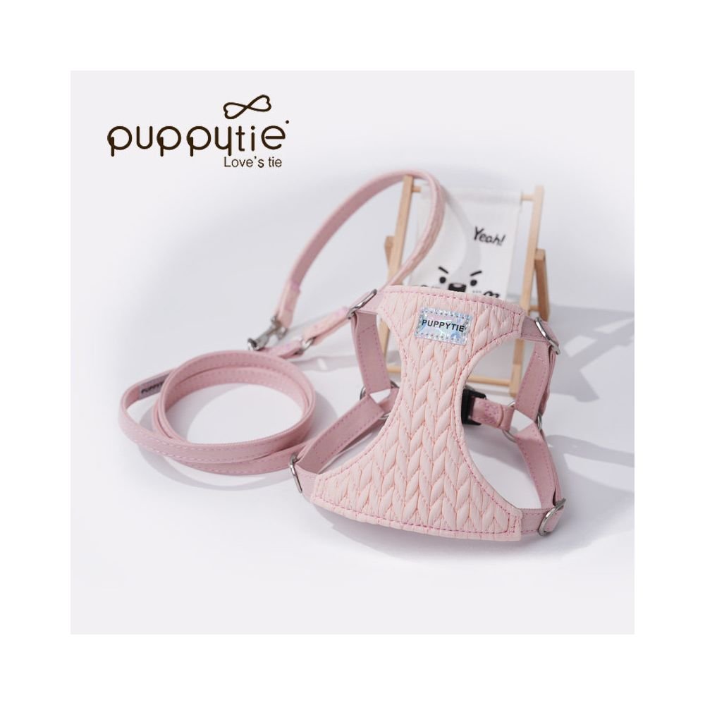 【Puppytie 官方正品】夏季輕透胸背帶｜比熊/約克夏/博美專用超輕量牽引組 - 吉安寵物用品