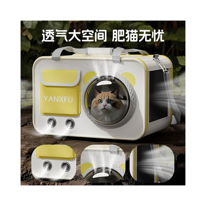 Space capsule cat bag portable pet bag for going out cat dog backpack lightweight and large capacity travel backpack crossbody - 吉安宠物用品