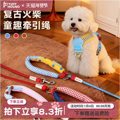 【TuffHound 官方正品】萌系小型犬防爆衝胸背帶｜輕量化減壓牽引組 - 吉安寵物用品